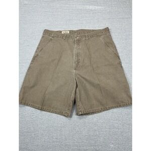 LL BEAN VINTAGE KAHAKI BEIGE 4 POCKET SHORTS 100% COTTON 7" INSEAM‎ MENS SZ 35